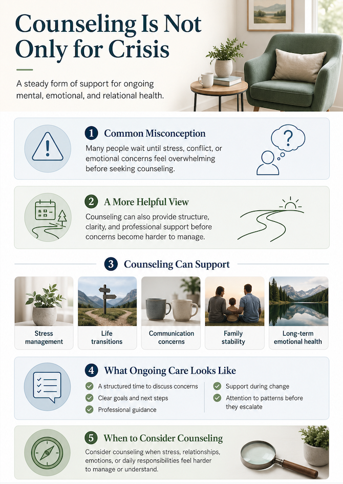 Counseling Is Not Only for Crisis Counseling Is Not Only for Crisis